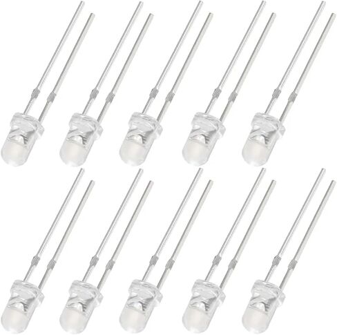 صمامات إضاءة LED 1000 قطعة 3 مم صمام ثنائي LED 3 فولت مصابيح متعددة الألوان أبيض/أحمر/أصفر/أخضر/أزرق مكون إلكتروني (أزرق) in Kuwait
