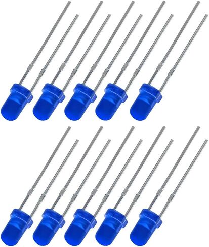 صمامات إضاءة LED 1000 قطعة 3 مم صمام ثنائي LED 3 فولت مصابيح متعددة الألوان أبيض/أحمر/أصفر/أخضر/أزرق مكون إلكتروني (أزرق) in Kuwait