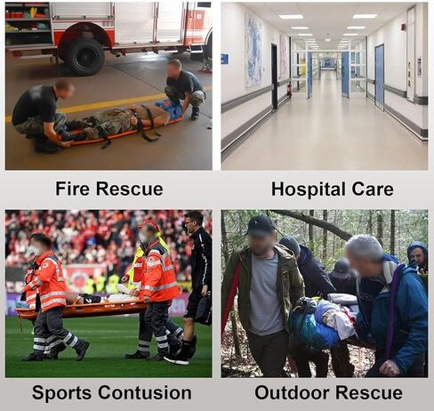 Orange Emergency Rescue Spine Board,EMT Transfer Backboard,Water Floating Spine Board with Head Holder,Neck Brace,Harness,for Emergency Medicine,Outdoor Rescue in Kuwait