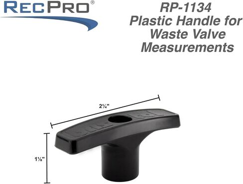 RV Waste Valve Handle Replacement – Black Plastic, Threaded, for Camper Sewer Tank Dump Release – 2.25" W x 1.125" H x 0.5" D – Easy Install – RV Plumbing in Kuwait