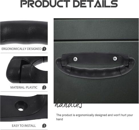 3pcs Black Plastic Folding Handles Ergonomic Non-Slip Foldable Replacement Carrying Handles for Lithium Battery Box and Panel for Industrial Use in Kuwait