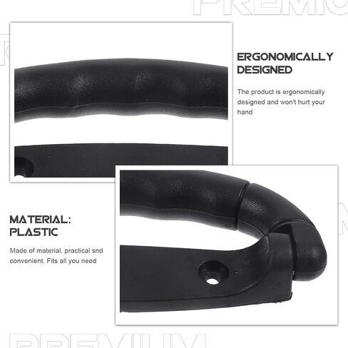 3pcs Black Plastic Folding Handles Ergonomic Non-Slip Foldable Replacement Carrying Handles for Lithium Battery Box and Panel for Industrial Use in Kuwait