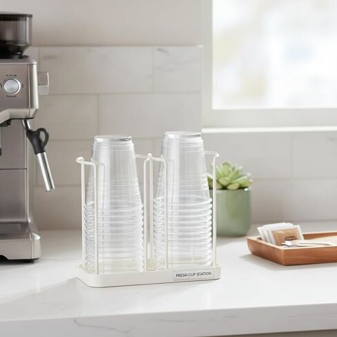 Freestanding Carbon Steel Cup Dispenser for Disposable Cups, Vertical Countertop Organizer for Kitchen & Office in Kuwait