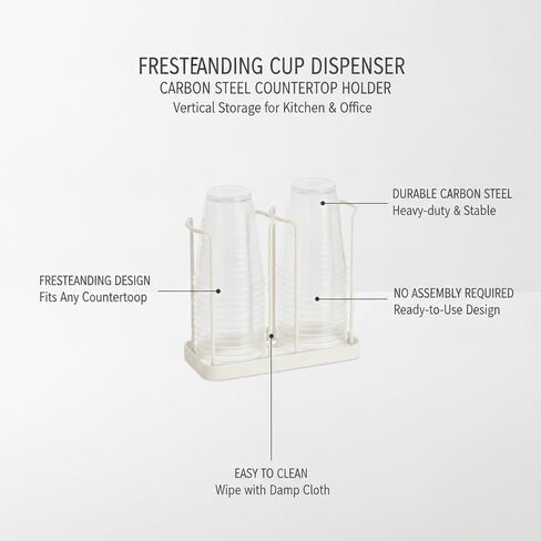 Freestanding Carbon Steel Cup Dispenser for Disposable Cups, Vertical Countertop Organizer for Kitchen & Office in Kuwait
