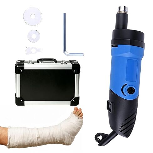 Portable Electric Cast Removal Saw with 3 Types of Alloy Blade, 15000rpm Oscillating Orthopedic Cutter, Speed Adjustable, Aluminum Box for Hospital, Clinic Use(Blue) in Kuwait