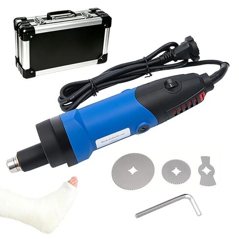 Electric Medical Plaster Saw Cast Cutting Tool with Adjustable Speed Control Safety Protection Mechanism Low Decibel Operation with Travel Case Blades Set for Hospital, Clinic(Blue) in Kuwait