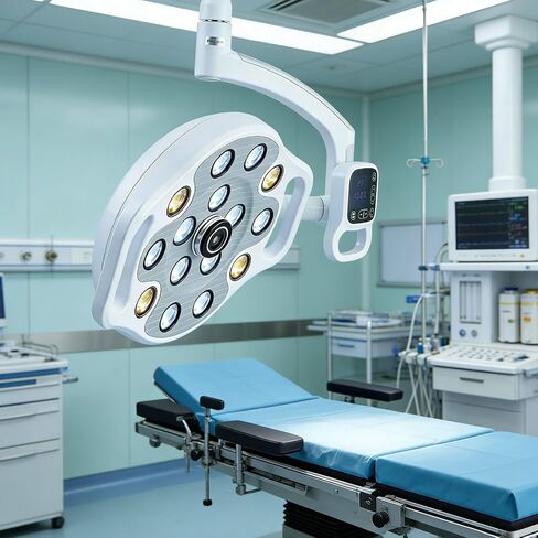 Ceiling Mounted Dental Induction LED Oral Lamp 15 Bulbs Shadowless Operating Light with HD Camera One-Click Yellow Light Switch KY-P132 in Kuwait