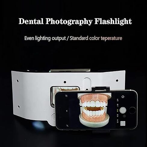 طقم إضاءة التصوير الفوتوغرافي LED للأسنان قابل للتعديل - 5 مستويات سطوع، إضاءة محيطة ثلاثية الأبعاد لتعزيز التصوير عن طريق الفم والمساعدة في الصور in Kuwait