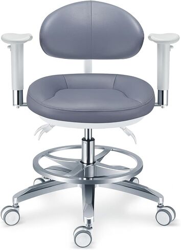 Rigoberto Microfiber Leather Dental Microscope Doctor's Chair with Armrest Dentist Stool Adjustable Height and Backrest Angle PLST-083 in Kuwait