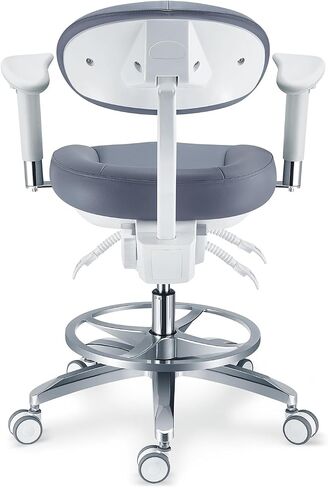Rigoberto Microfiber Leather Dental Microscope Doctor's Chair with Armrest Dentist Stool Adjustable Height and Backrest Angle PLST-083 in Kuwait