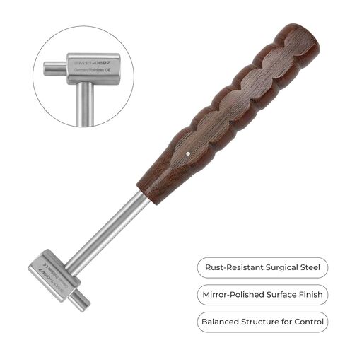 Stellmacher Narrow Tip Mallet 7mm Head (170 g) – Orthopedic Surgical Instrument, Stainless Steel Shaft with Wooden Handle, Bone Impactor Hammer for Precise Seating and Controlled Strikes (20 cm) in Kuwait