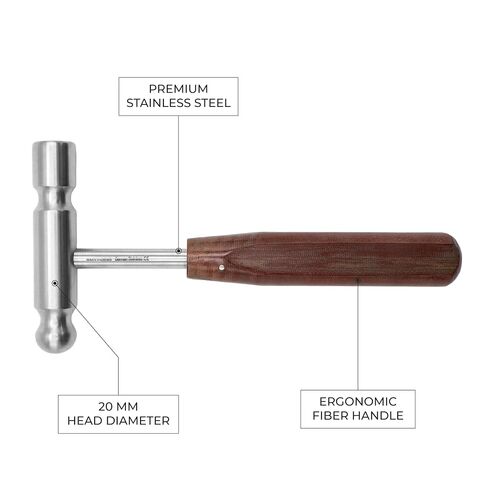Stellmacher Cloward Surgical Mallet – Orthopedic Bone Hammer, Ergonomic Fiber Handle, Premium Stainless Steel Bone Impact Instrument for Surgical & Clinical Procedure Use (19cm Length / 20mm Head Dia) in Kuwait