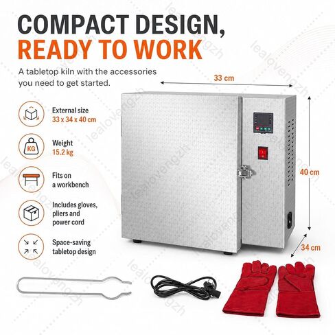 Jewelry Casting Burnout Oven, 1500W Electric Kiln Furnace with PID Digital Temperature Control, 800°C Tabletop Muffle Furnace for Wax Burnout, Resin Model and Metal Clay in Kuwait