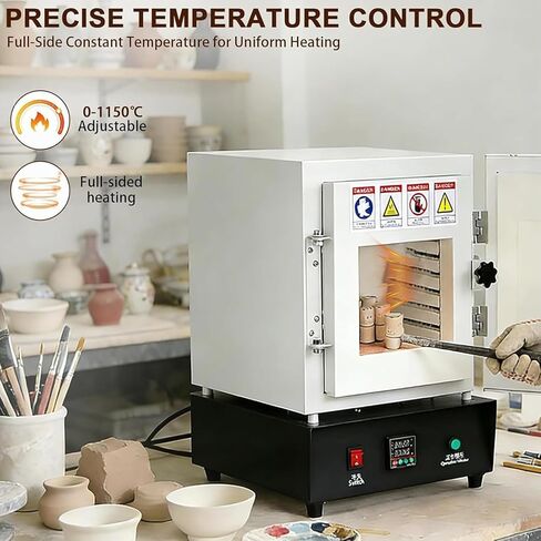 High-Temperature Muffler Furnace, 1750W, 1150℃, PID Temperature Control, Ceramic Box for Sintering, Wax Burning & Metal Melting in Kuwait