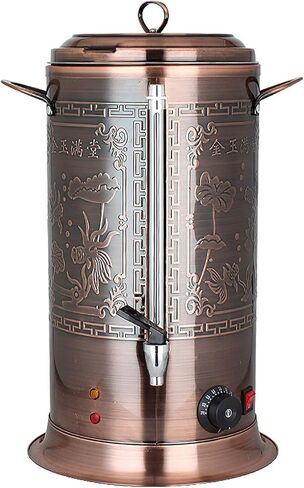 Commercial Tea Urn - Stainless Steel Boiler with Water Gauge, Keep Warm, and Automatic Temperature Control for Catering and Office Use,Bronze-20L in Kuwait