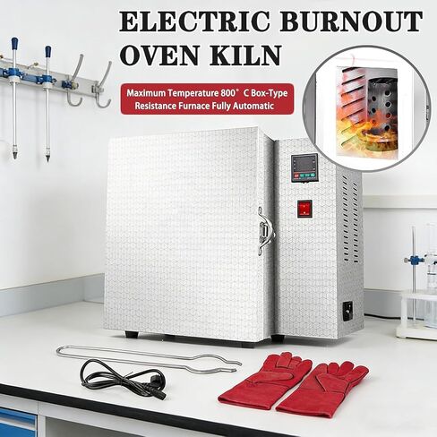 1500w Hi-Temp Electric Burnout Oven for Jewelry, Dental Casting & Metal Sintering - Compact Kiln Reaches 800°c for Wax, Clay & 3D Resin Projects in Kuwait