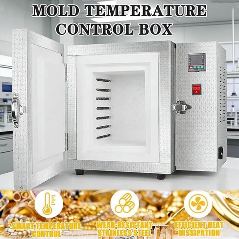 1500w Hi-Temp Electric Burnout Oven for Jewelry, Dental Casting & Metal Sintering - Compact Kiln Reaches 800°c for Wax, Clay & 3D Resin Projects in Kuwait