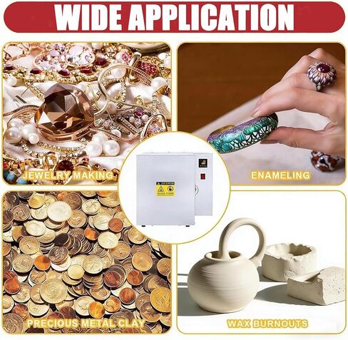 1500w Hi-Temp Electric Burnout Oven for Jewelry, Dental Casting & Metal Sintering - Compact Kiln Reaches 800°c for Wax, Clay & 3D Resin Projects in Kuwait
