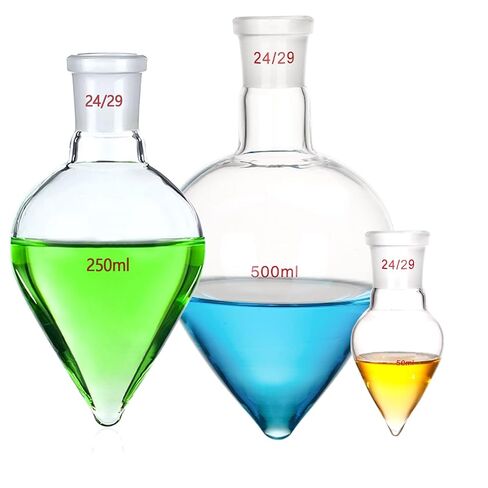 Pear Shaped Boiling Flask Borosilicate Glass Recovery Flask with 24/29 Joint,Strong Stability,Low Expansion Coefficient,High Transparency (25ml) in Kuwait