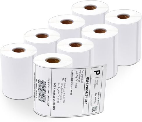 مواد لاصقة إيجيس - ملصقات شحن 4 × 6، ملصقات حرارية مباشرة، DYMO 4XL 1744907، ملصقات عنوان الإرجاع للبريد، العبوات - متوافقة مع طابعات الحمار الوحشي ورولو - (عدد 4400، 20 لفة، وليس 5XL) in Kuwait