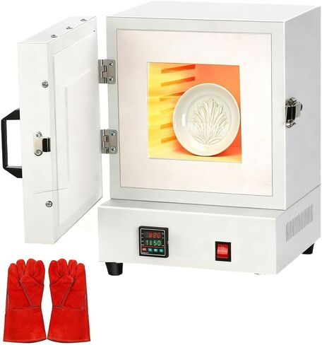 2000W Four-Sided Constant Temperature Furnace, 1150℃ Closed Laboratory Muffle Furnace, Electric Burnout Oven Kiln, Electric kiln for Jewelry Casting and Ceramic Works in Kuwait