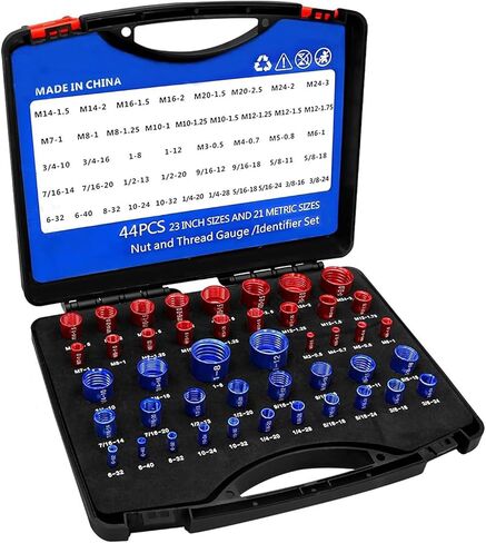 44Pcs Metric Bolt Thread Tester Rustproof for Automotive Repair Industrial Use Thread Checker Gauge Set in Kuwait
