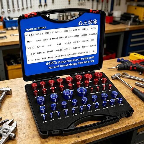 44Pcs Metric Bolt Thread Tester Rustproof for Automotive Repair Industrial Use Thread Checker Gauge Set in Kuwait