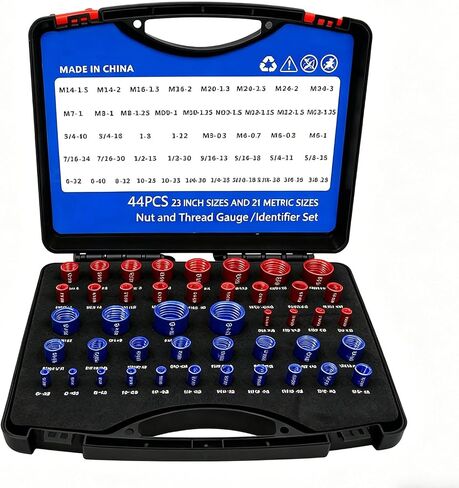 44Pcs Metric Bolt Thread Tester Rustproof for Automotive Repair Industrial Use Thread Checker Gauge Set in Kuwait