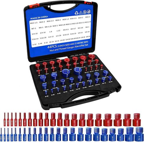 44Pcs Metric Bolt Thread Tester Rustproof for Automotive Repair Industrial Use Thread Checker Gauge Set in Kuwait