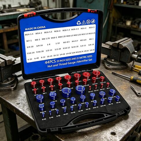 44Pcs Metric Bolt Thread Tester Rustproof for Automotive Repair Industrial Use Thread Checker Gauge Set in Kuwait