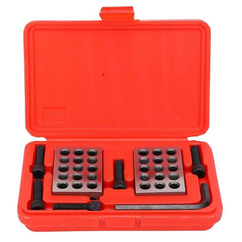 Ultra Accuracy Chrome Steel 1‑2‑3 Blocks Set for Milling Machines, 23 Holes Parallel Block for Layout Jobs, 0.0001in Accuracy, for Machine Tool Operators, 2Pcs Silver in Kuwait