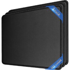 [35% Larger] Gaming Mouse Pad 12x10x1/8 in. Delicate Stitched Edges & Non-Slip Natural Rubber Base, Premium-Textured & Waterproof Mousepad, Mouse Mat for Computer, Laptop, PC, Office & Home, Black