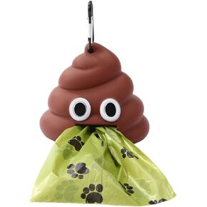 Dog Poop Bag Dispenser Dog Poop Bag Holder for Dog Waste Bags Dog Poop Bags Attaches to Dog Leash Includes 1 Roll 15 Bags