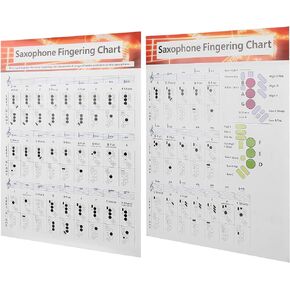 Portable Saxophone Fingering Chart Basics Guide Exercise Comparison Table for Saxophone Beginners