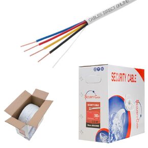 Cables Direct Online, Bulk 18/4 Solid Conductor Alarm Control Cable 500ft Fire/Security Burglar Station Wire Security (Unshielded), 18/4, Solid, 500ft