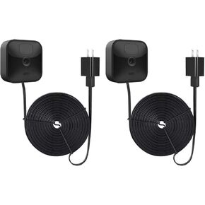 Wasserstein Weatherproof Power Cables Compatible with Blink Outdoor (3rd Gen), Blink Outdoor 4 (4th Gen) Cameras, Blink XT2 Outdoor and Indoor Cameras (2-Pack, Black) - Camera NOT Included