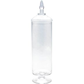 Diamond Star Glass 5.5"Dx20" clear Jar W/Lid