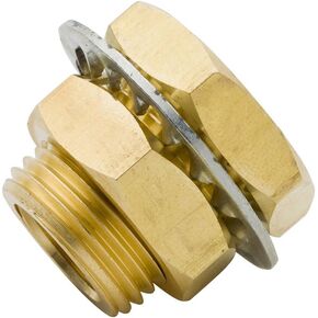 Vis Brass Pipe Fitting, Bulkhead Coupling, 1/4" NPT Female Anchor Coupler, 1.5 Inch Length (Pack of 1)