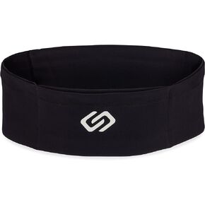 Sporteer VersaSlim Running Belt, Travel Money and Passport Belt, Workout Waist Pack for Smartphones and Personal Items (Black, Small)