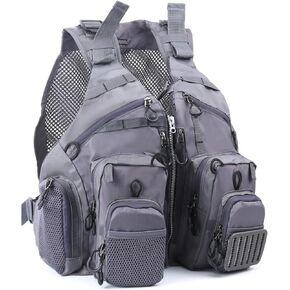 M MAXIMUMCATCH Maxcatch Fly Fishing Vest Pack Pack للرجال والنساء للأنشطة الخارجية، شبكة مسامية قابلة للتعديل in Kuwait