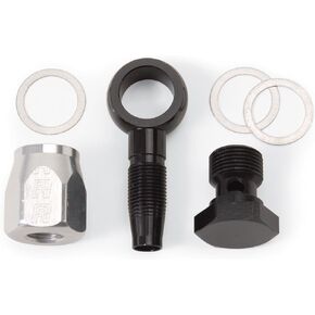 Edelbrock 640233 Male #6 To 9/16"-24 Thread Single Feed Holley Fitting Black