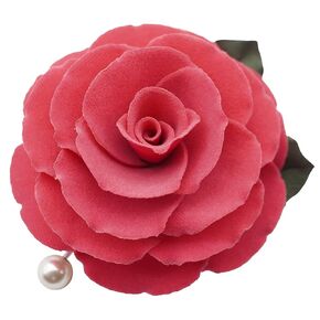 9cm Velvet Flower Brooch Pin By NhanDo Handmade – Floral Brooch Pin, Handmade Gift Ideas, Gift for her, Gift For Mom, Bridesmaid gift, valentines day gifts (BUFF Yellow)