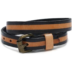 Punk Rock Adjustable Belt Buckle Wristband Print Pattern Thin Pu Leather Cuff Bracelet