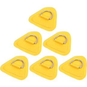 X AUTOHAUX 6pcs D Ring Patch PVC Stainless Steel Triangle Shape D Ring Pad for Inflatable Boat Kayak Canoe Deck