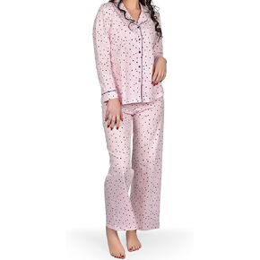 Women's Pajama Set Long Sleeve Buttoned, Breathable Turkish Woven Fabrics,%100 Cotton