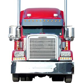 شبكة RoadWorks المصنوعة من الفولاذ المقاوم للصدأ مع 14 قضيبًا أفقيًا لـ Freightliner Classic/FLD 120 1990-2020