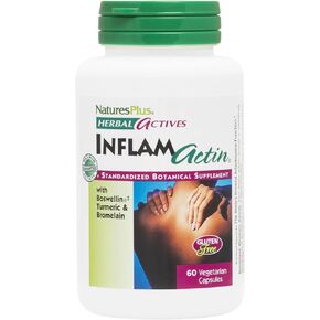 NaturesPlus Herbal Actives InflamActin - 60 كبسولة نباتية - مكمل عشبي مع الكركم والبروميلين - يدعم وظيفة التكيف - نباتي، خالي من الغلوتين - 30 حصة in Kuwait