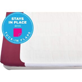 NOVA Medical Products Waterproof Reusable Mattress Overlay with 100% Cotton Skin Soft Top Layer, Washable Incontinence Bed & Sheet Underpad Protector with Tuck-In Mattress Flaps, Super Absorbent, 36" x 72"