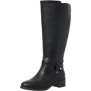Wide Calf Boots for Women Knee High Extra Wide Width Side Zipper Round-Toe Low Heel Riding Tall Boots US5-11
