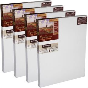 MASTERPIECE Z4MU-1216 Monet PRO 1-1/2 بوصة، 12 بوصة × 16 بوصة، قماش كتاني أكريليك عتيق مكون من 4 قطع